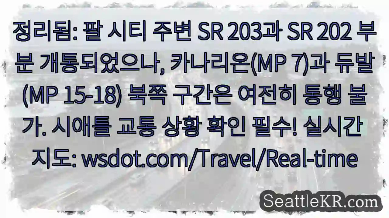 SR 203, 202 부분 개통! 카나리온 북쪽 통행불가