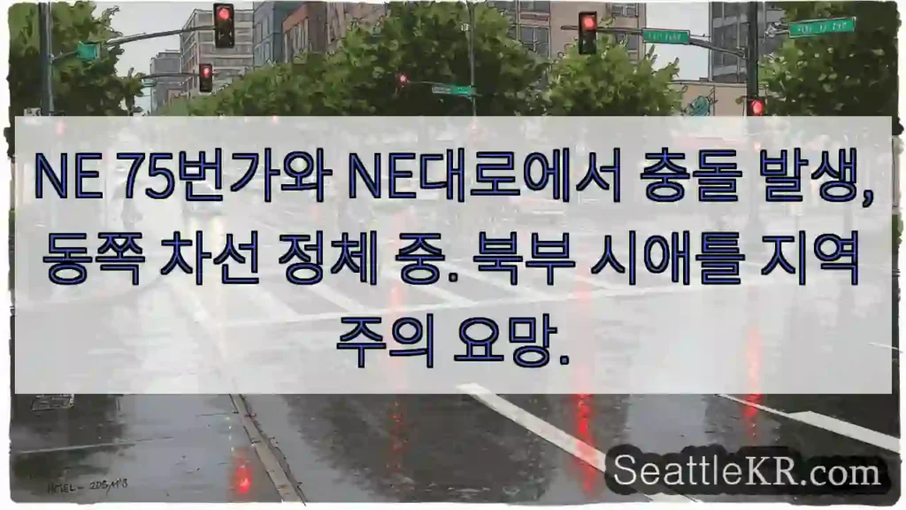 충돌! 동쪽 차선 정체