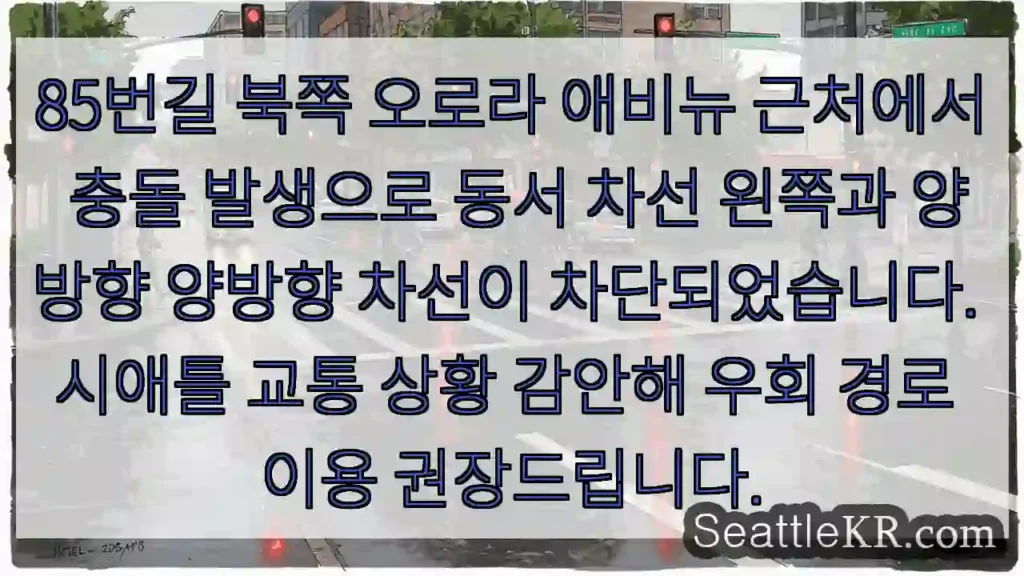 충돌! 85번길 오로라 애비뉴 우회 필수