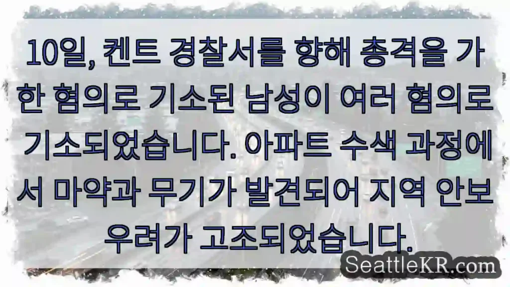 총격 혐의, 마약 및 무기 발견!