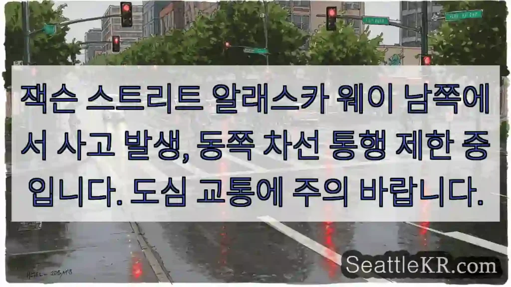사고! 동쪽 차선 통행 제한