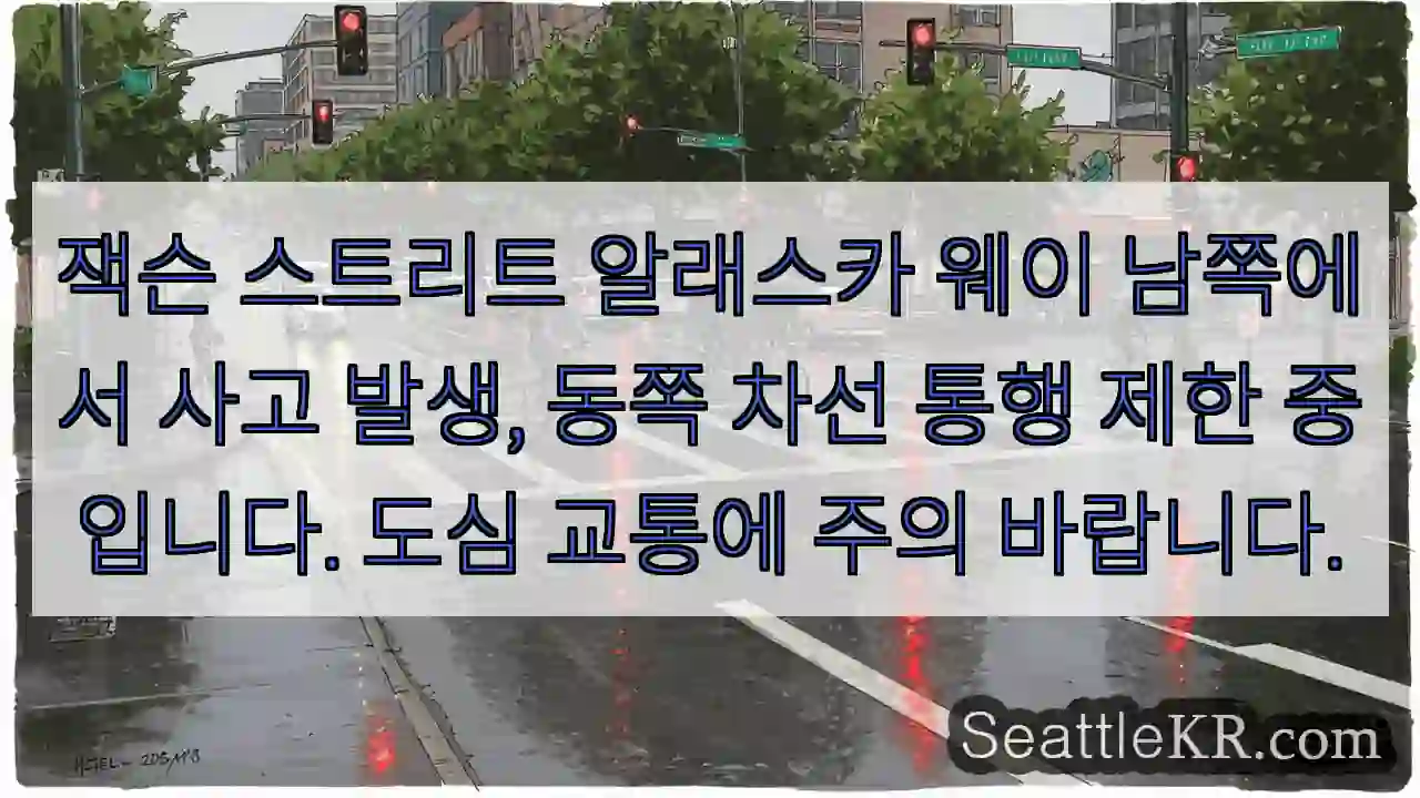사고! 동쪽 차선 통행 제한