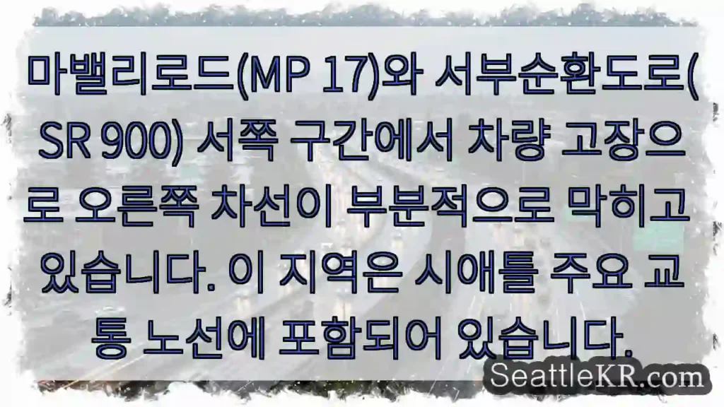 차량 고장! 우측 차선 정체