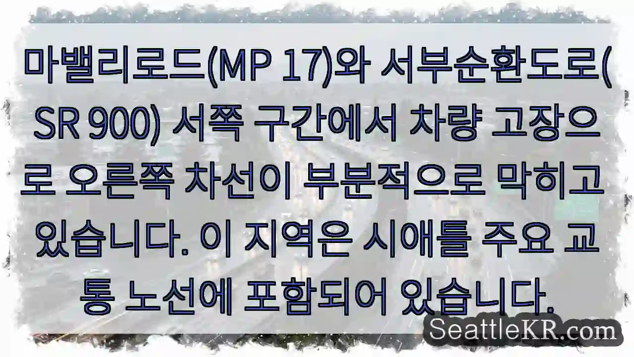 차량 고장! 우측 차선 정체