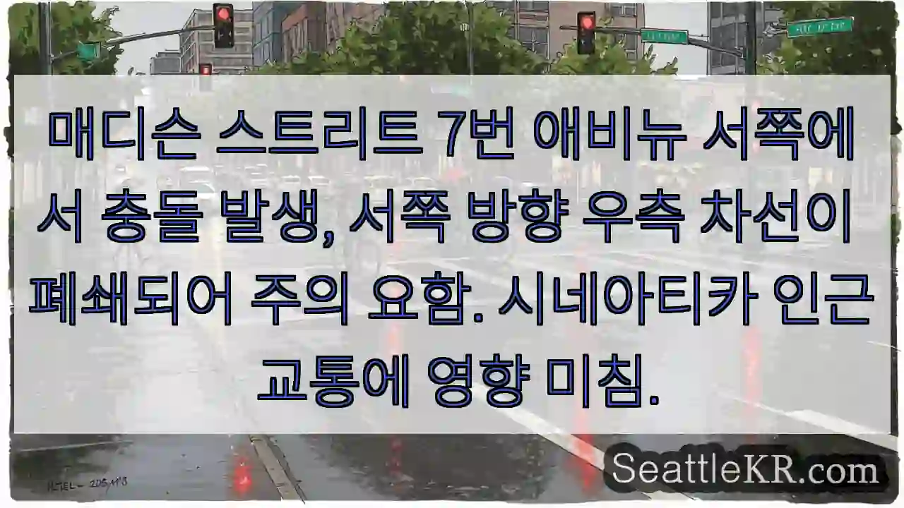 7 애비뉴 충돌! 우측 차선 폐쇄