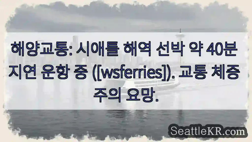 시애틀 선박 지연, 주의!