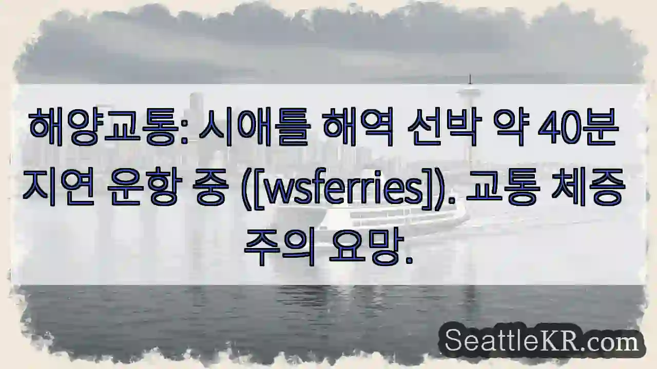 시애틀 선박 지연, 주의!