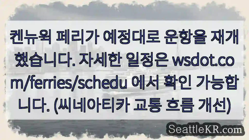 페리 운항 재개!