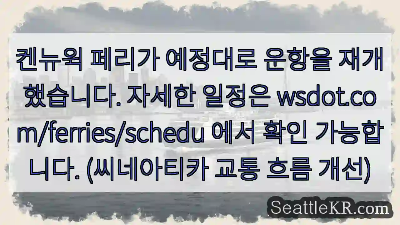 페리 운항 재개!