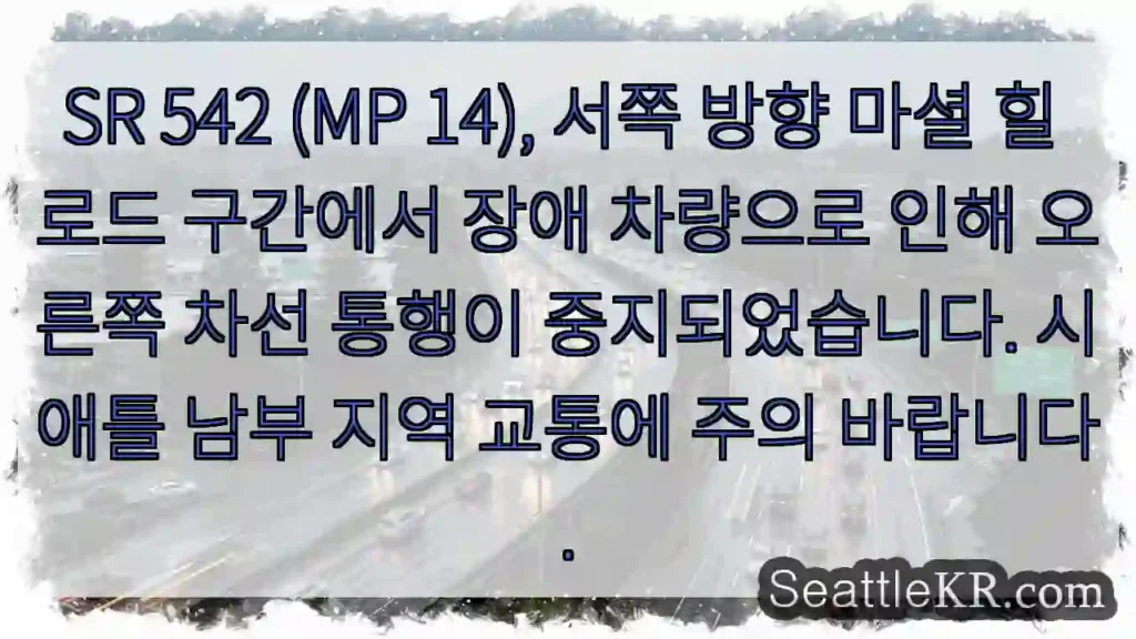 차량 사고! 오른쪽 차선 통행 중지