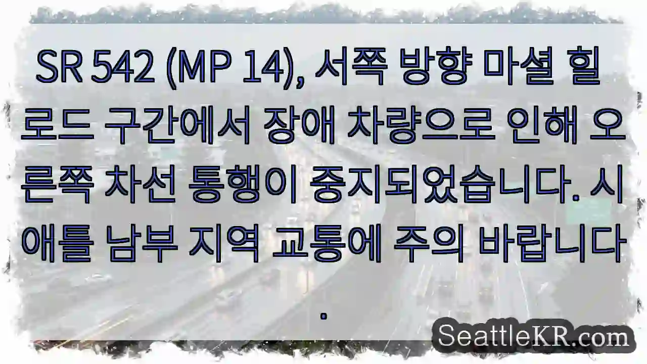 차량 사고! 오른쪽 차선 통행 중지
