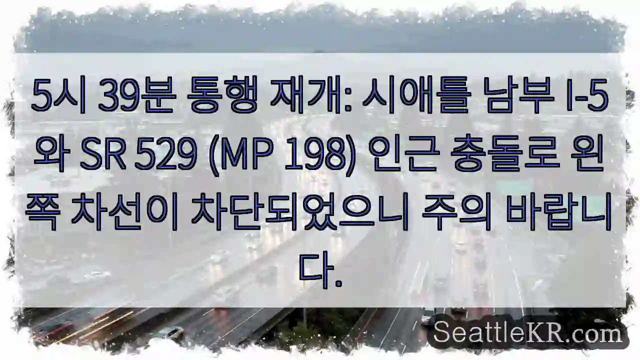 주의: 왼쪽 차선 통행 제한