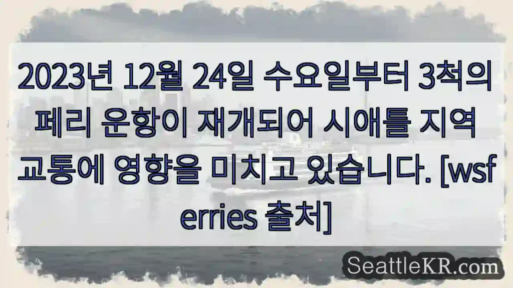 페리 운항 재개!