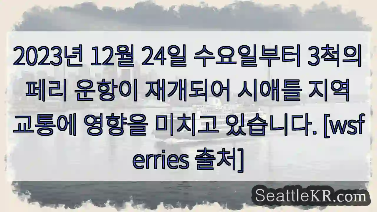 페리 운항 재개!