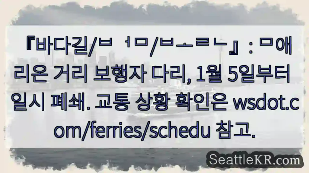 ᄆ애리온 다리 폐쇄 중