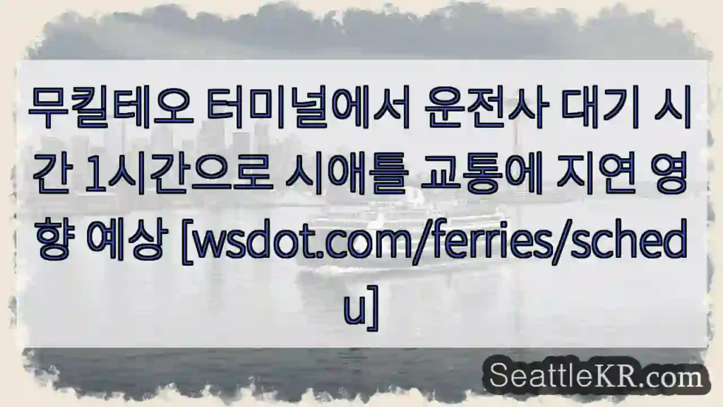 대기 시간 1시간, 교통 지연 예상