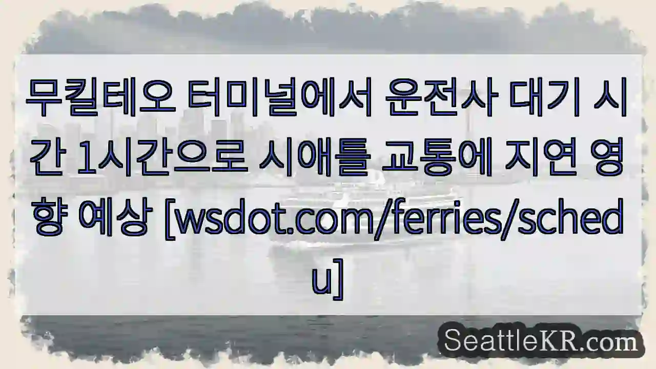 대기 시간 1시간, 교통 지연 예상