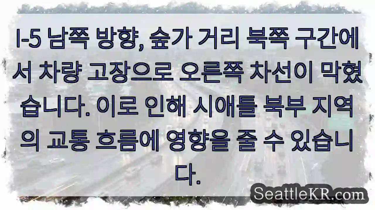 차량 고장! 우측 차선 정체