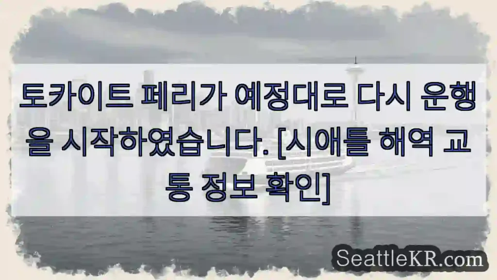 토카이트 페리 다시 운항!