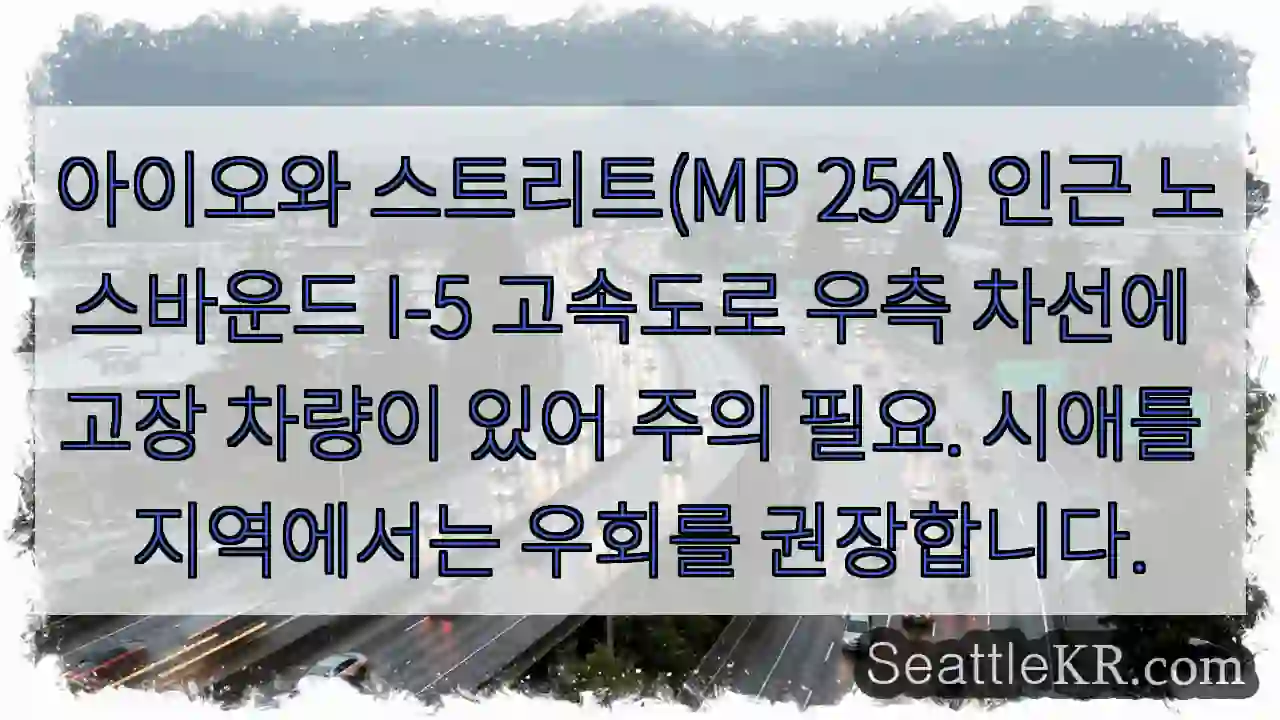 고장차로 주의! 우회 권장