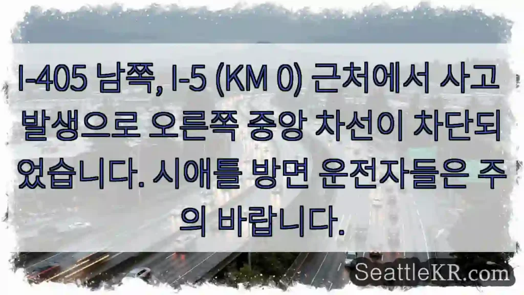 사고! 중앙 차선 차단