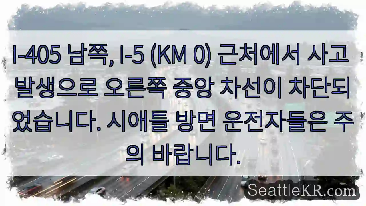 사고! 중앙 차선 차단