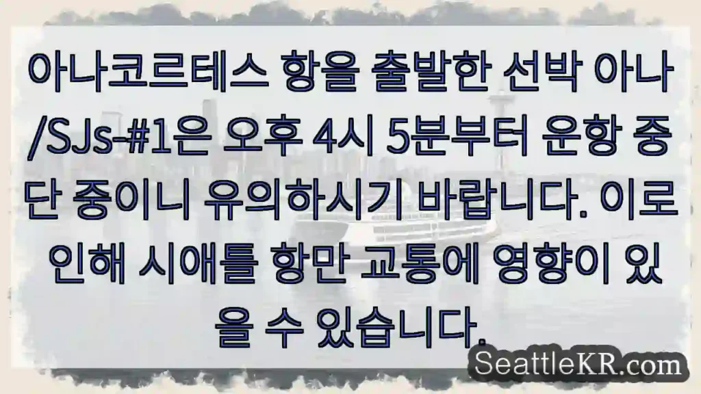 아나코르테스 출항 선박 정지!