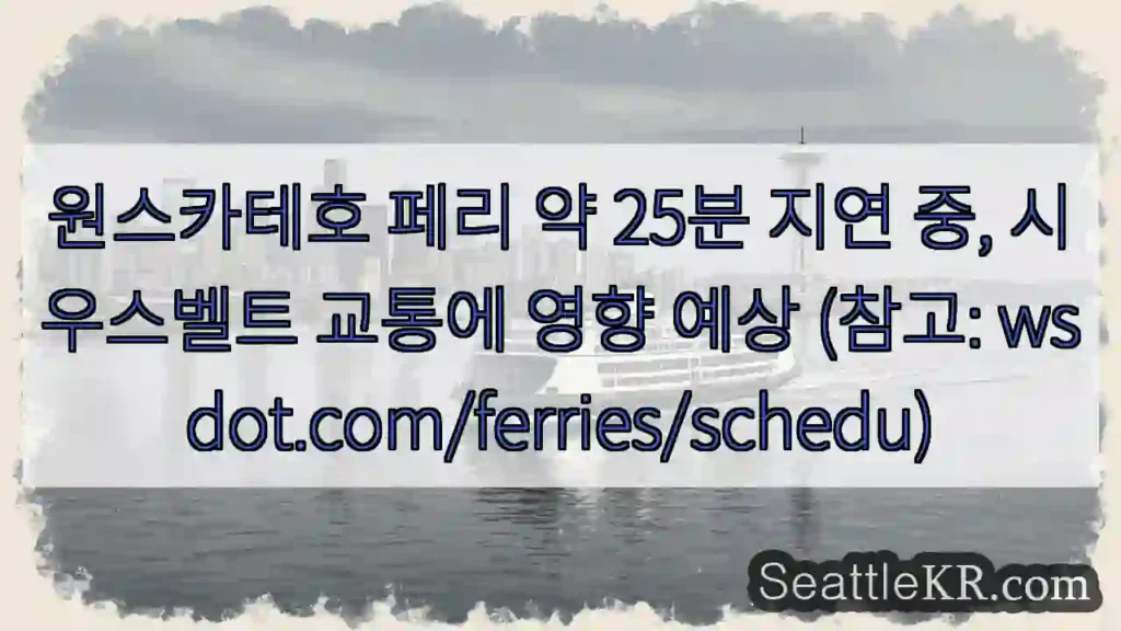 원스카테호 페리 지연, 이동 지연 주의!