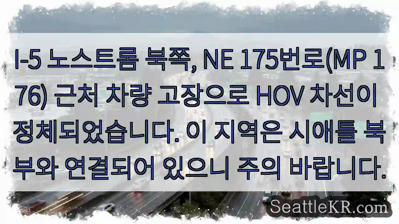 차량 고장! HOV 차선 정체