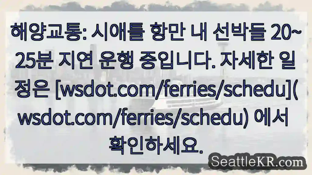 항운 지연: 20~25분