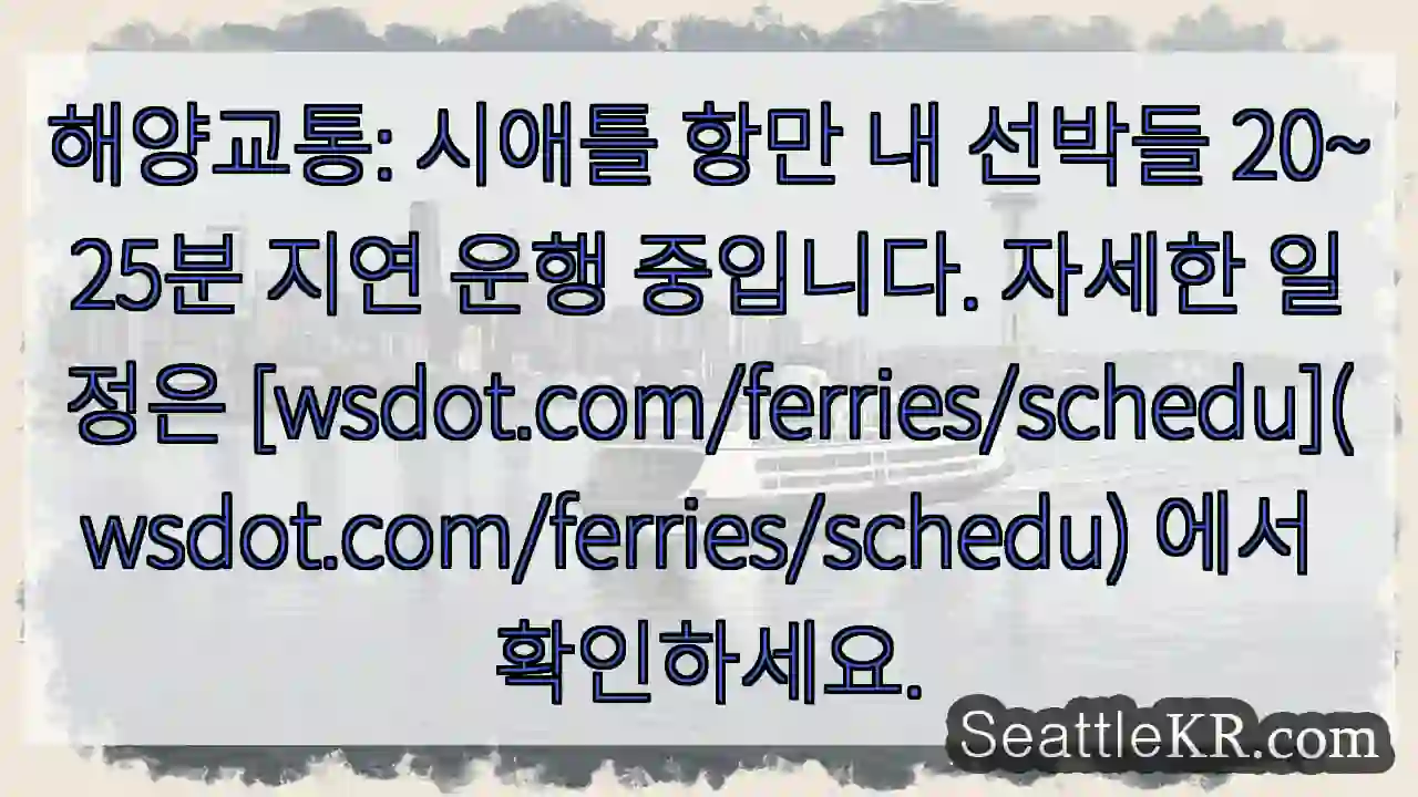 항운 지연: 20~25분