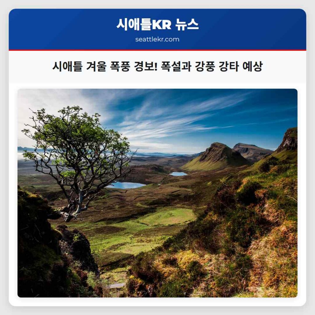 시애틀 겨울 폭풍 경보! 폭설과 강풍 강타 예상