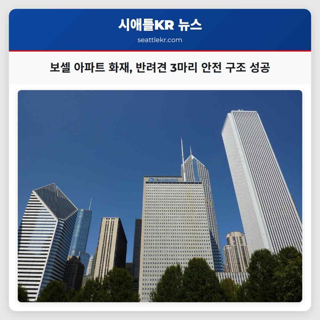 보셀 아파트 화재, 반려견 3마리 안전 구조 성공