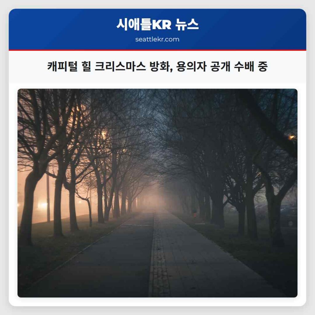 캐피털 힐 크리스마스 방화, 용의자 공개 수배 중