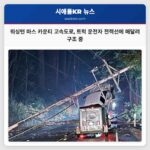 워싱턴 마스 카운티 고속도로서 트럭 운전자 전력선에 매달려 구조 중