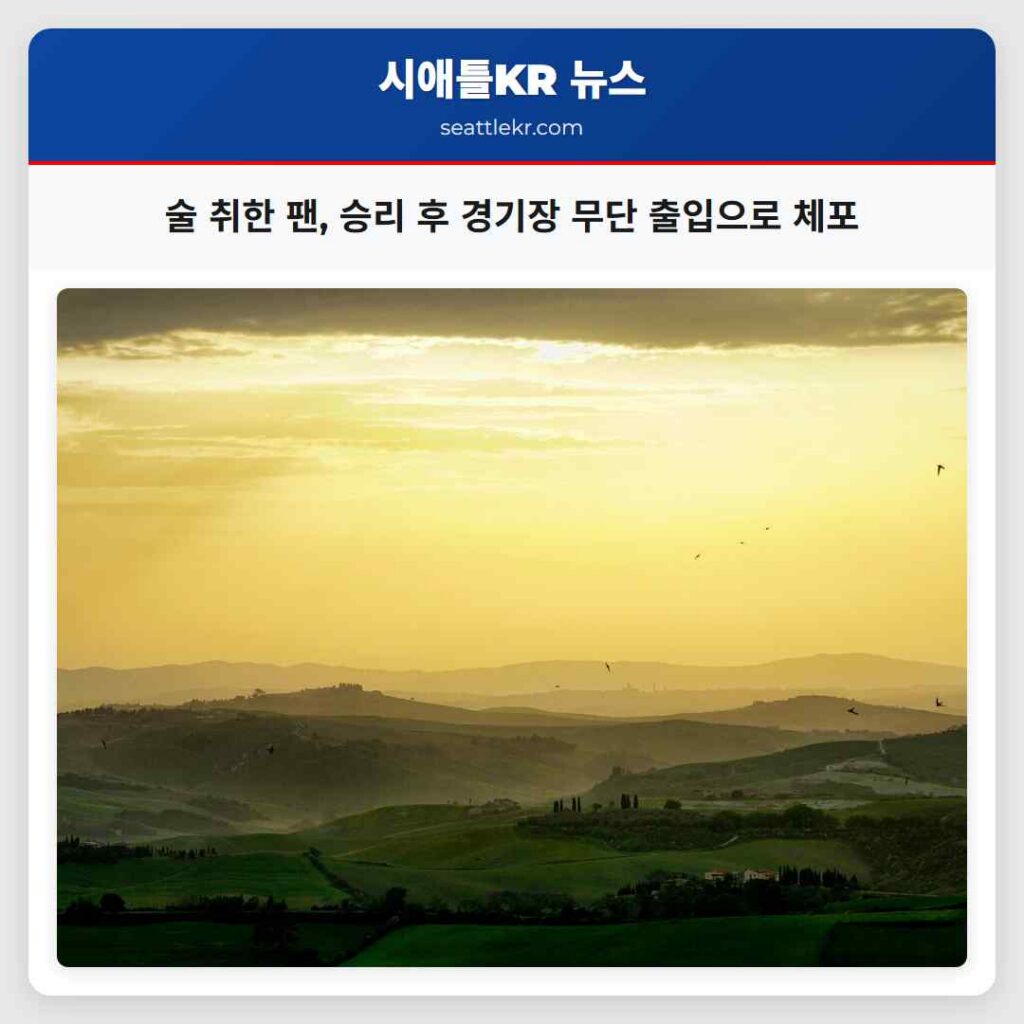 술 취한 팬, 승리 후 경기장 무단 출입으로 체포