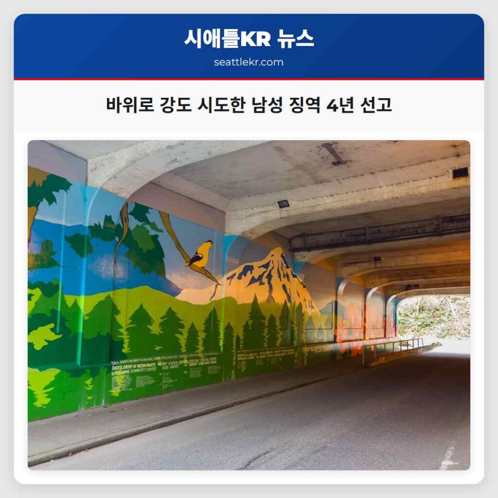 바위로 강도 시도한 남성 징역 4년 선고