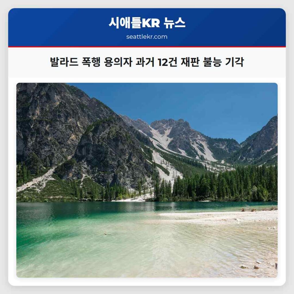 발라드 폭행 용의자 과거 12건 재판 불능 기각