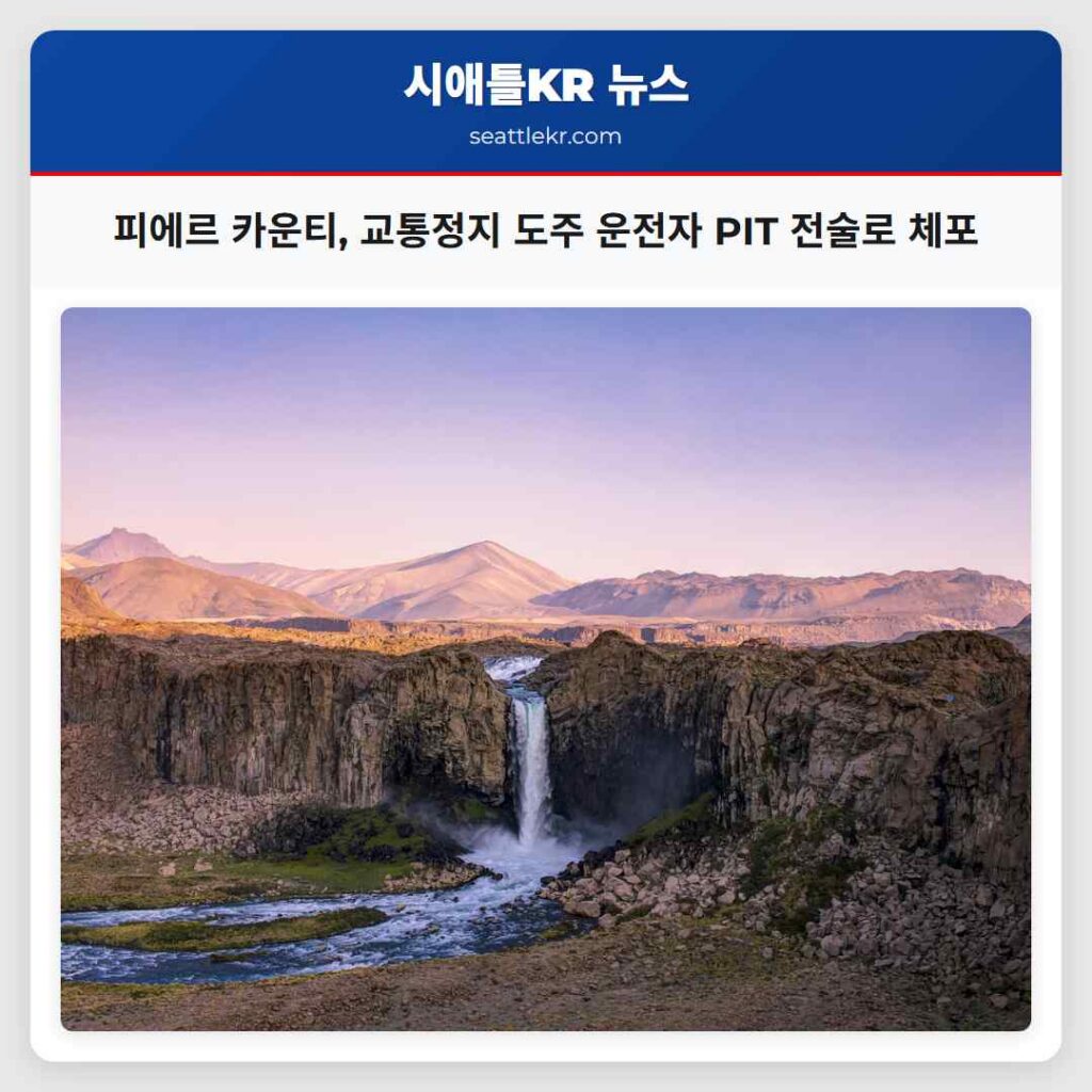 피에르 카운티, 교통정지 도주 운전자 PIT 전술로 체포