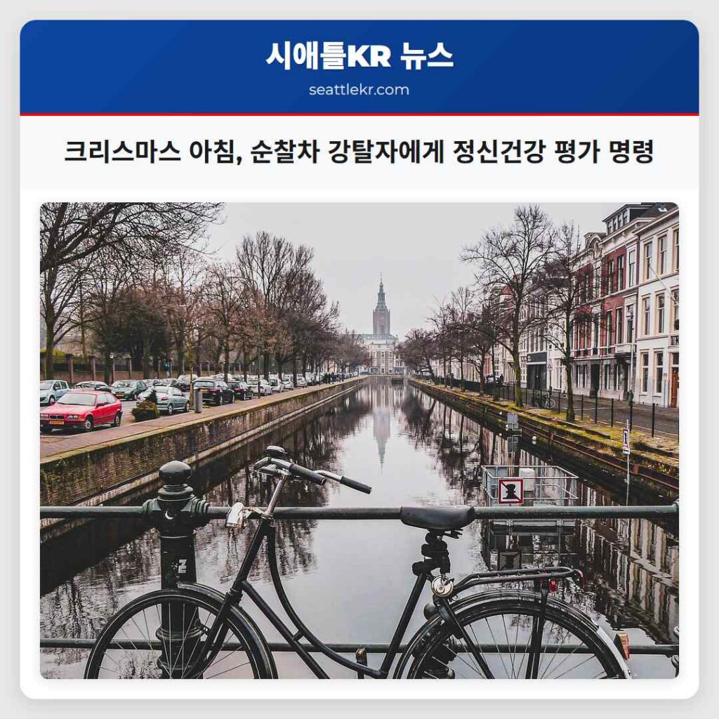 크리스마스 아침, 순찰차 강탈자에게 정신건강 평가 명령