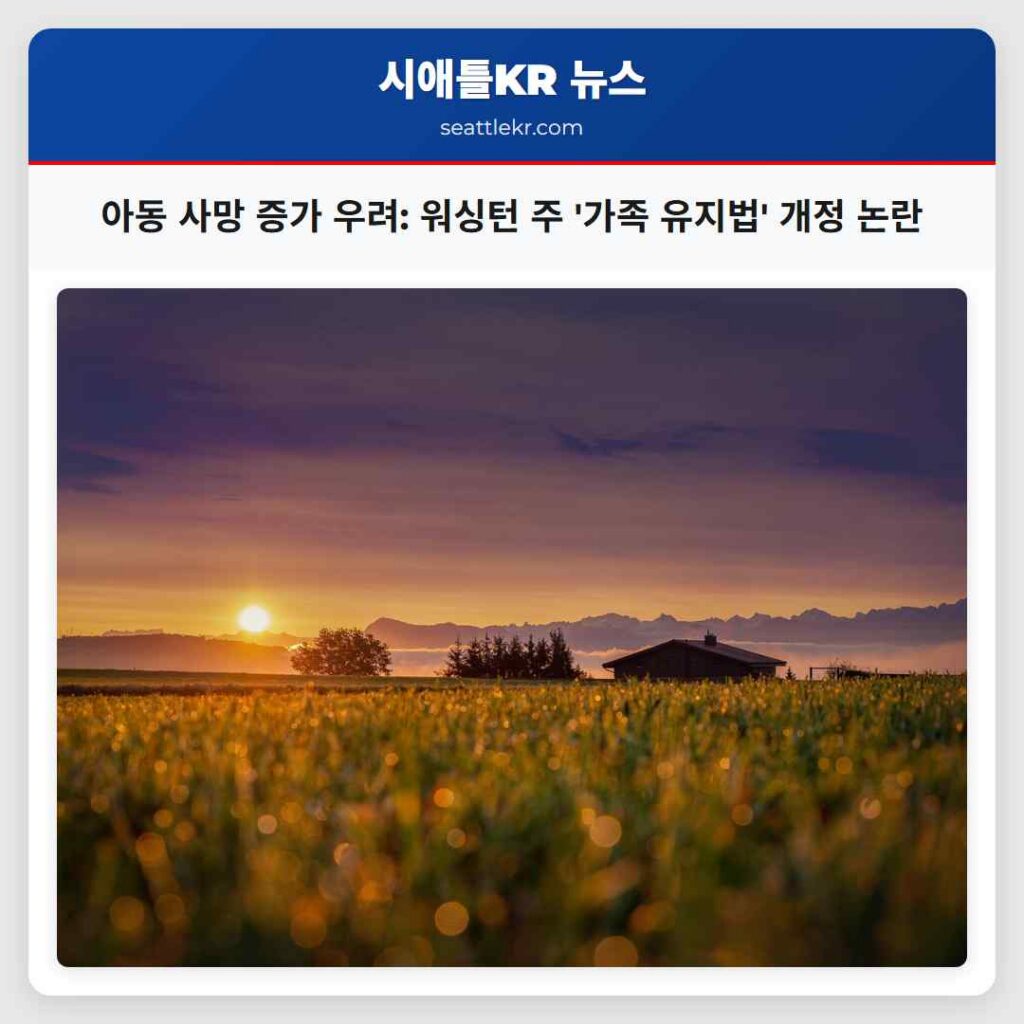 아동 사망 증가 우려: 워싱턴 주 '가족 유지법' 개정 논란