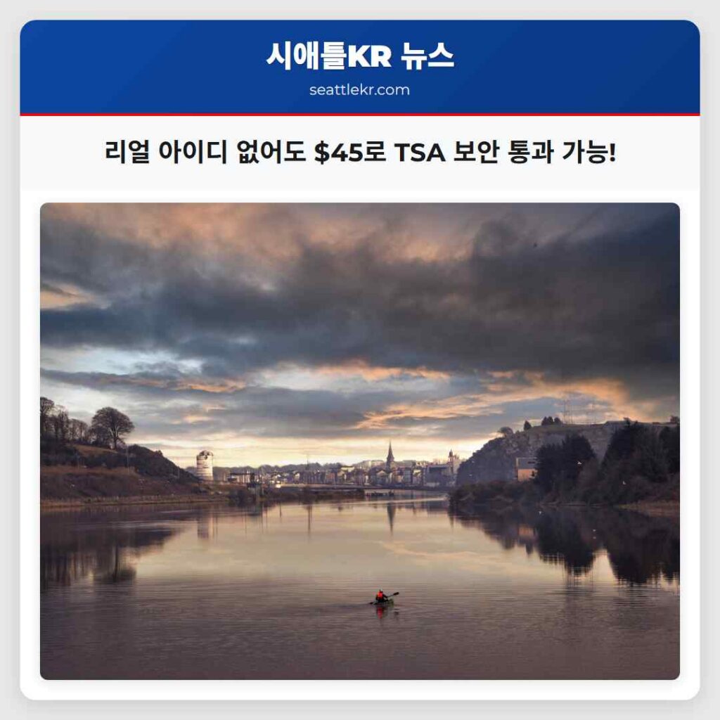 리얼 아이디 없어도 $45로 TSA 보안 통과 가능!