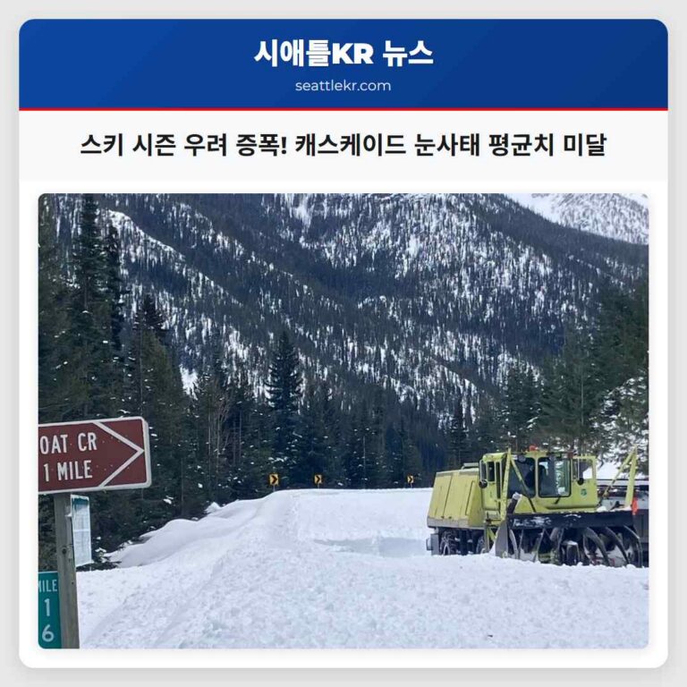 캐스케이드 눈사태 평균치 미달로 스키 시즌 우려 커져