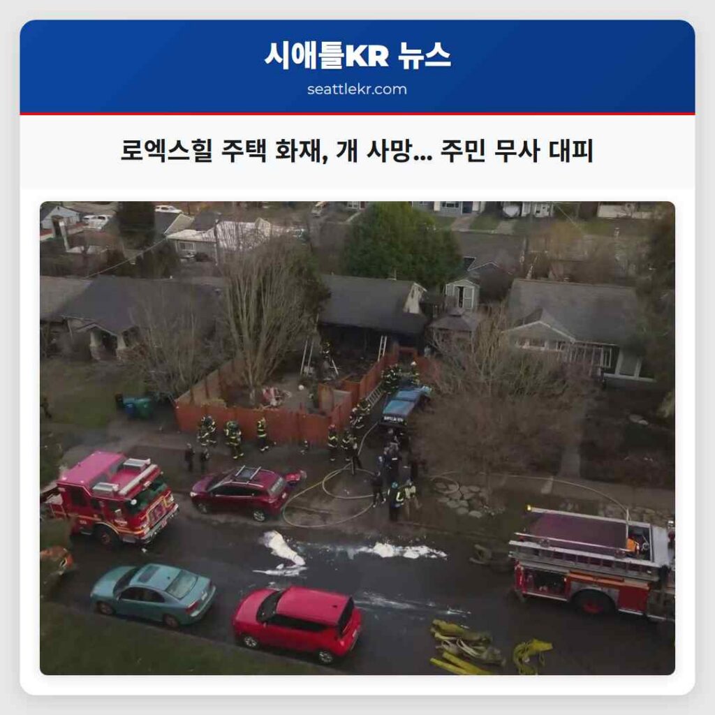 로엑스힐 주택 화재, 개 사망... 주민 무사 대피