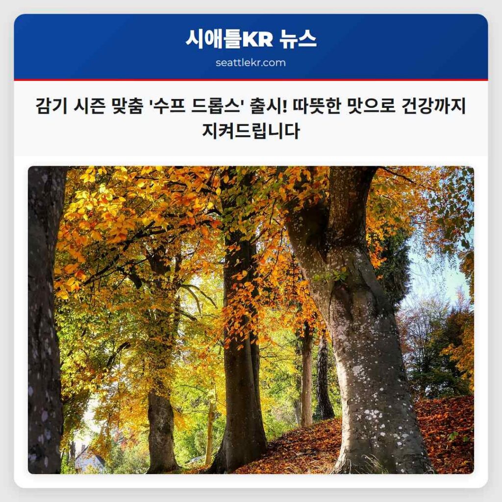 감기 시즌 맞춤 '수프 드롭스' 출시! 따뜻한 맛으로 건강까지 지켜드립니다