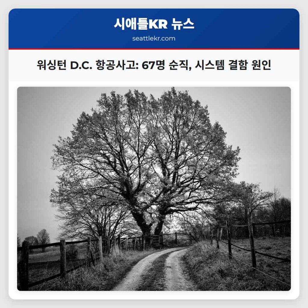 워싱턴 D.C. 항공사고: 67명 순직, 시스템 결함 원인