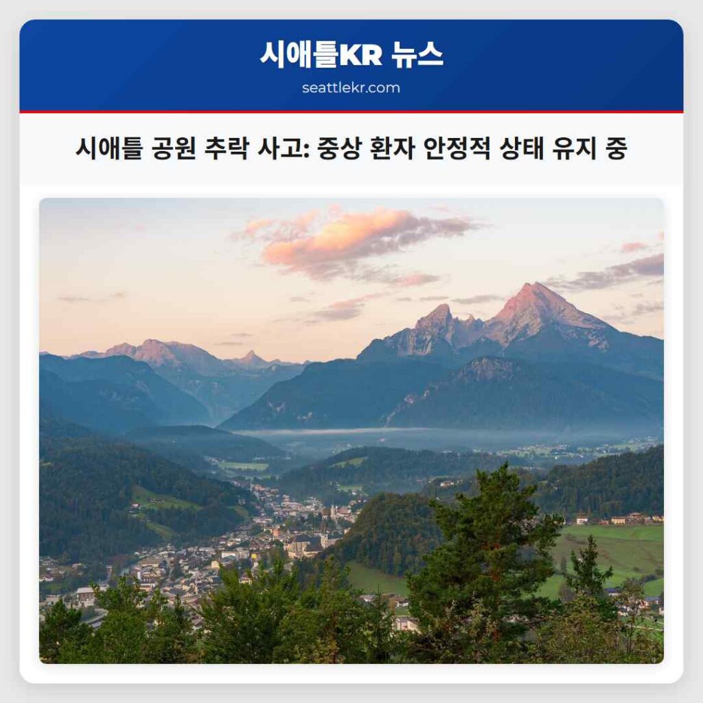 시애틀 공원 추락 사고: 중상 환자 안정적 상태 유지 중