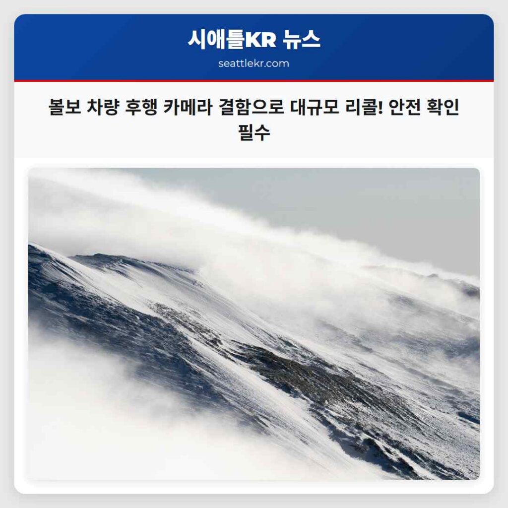 시애틀 최신뉴스 4 볼보 차량 후행 카메라 결함으로 대규모 리콜! 안전 확인 필수
