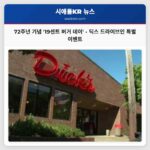 시애틀 딕스 드라이브인 72주년 기념 19센트 버거 데이 개최