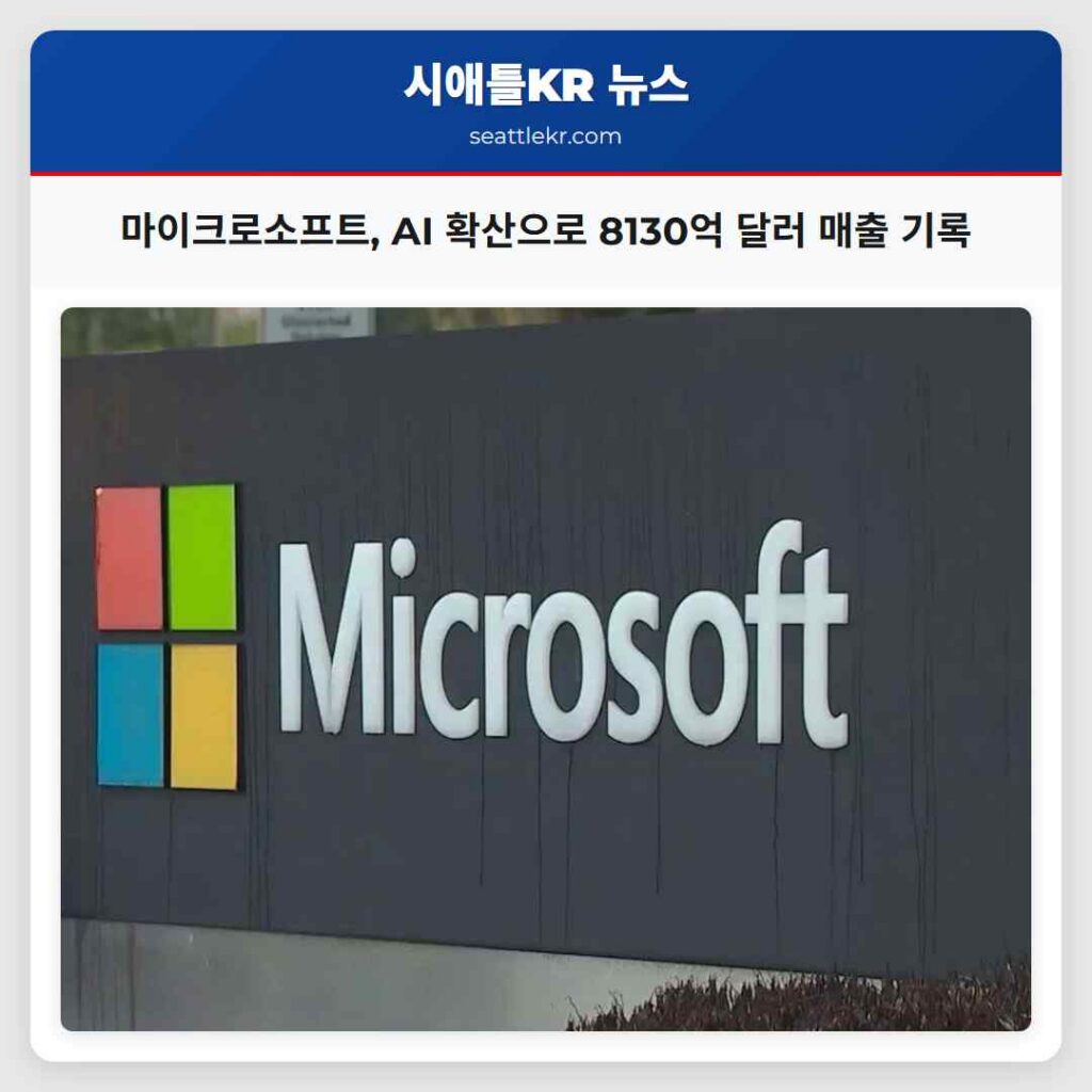 마이크로소프트, AI 확산으로 8130억 달러 매출 기록